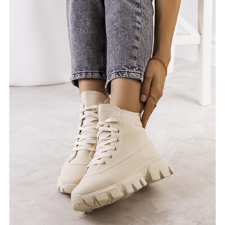 Scarponcini da trekking da donna Nurbi beige 1