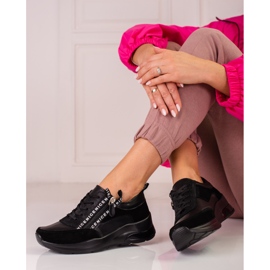 Sneakers da donna in pelle con cerniera Shelovet nero 1