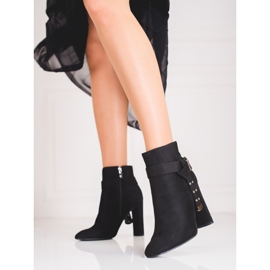 Stivali da donna sul palo realizzati in suede ecologico Shelovet nero 2