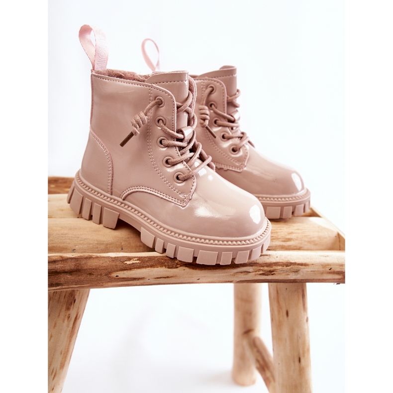 Stivali caldi laccati beige chiaro Heidi 1