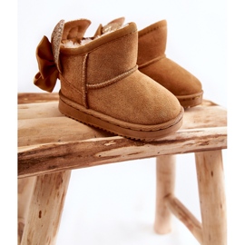 Stivali da neve caldi da ragazza con fiocchi Camel Meriva marrone 2