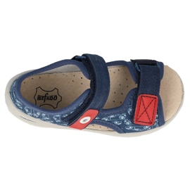 Pantofole in pu per bambini Befado con velcro 065P165 blu navy e rosso 4