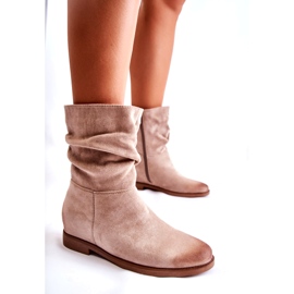 PG1 Stivali Alti Da Donna In Pelle Scamosciata Beige Venis CH2180 1