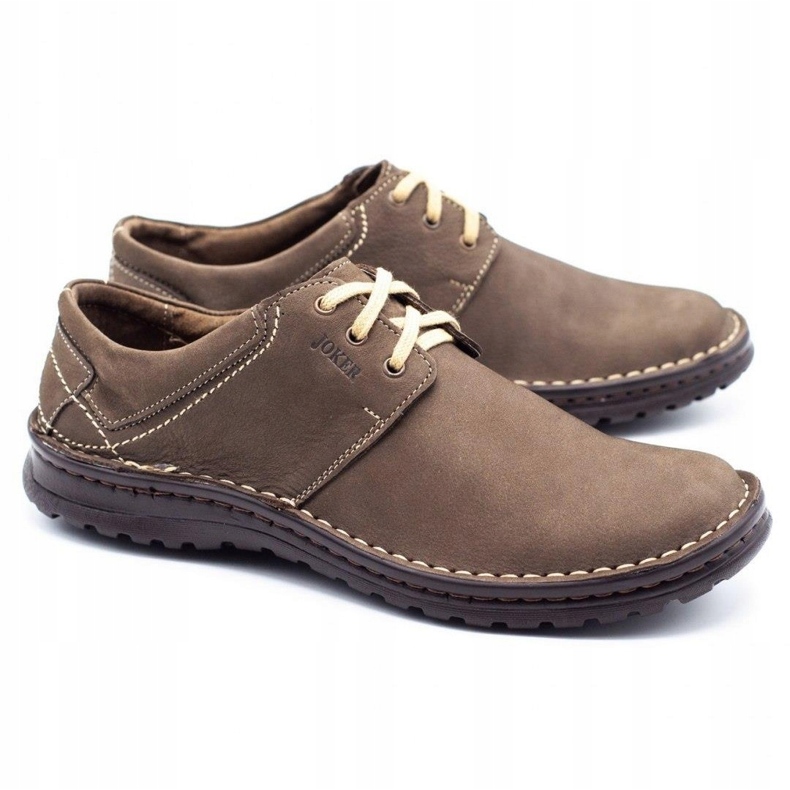 Joker Scarpe da uomo in pelle 229 oliva multicolore cachi 2