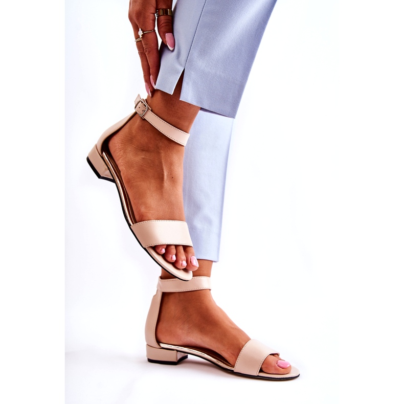 PA2 Sandali in pelle da donna Beige Shanley 4099 2