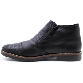 Stivali da uomo in pelle isolante Rieker 35381-00 nero 1