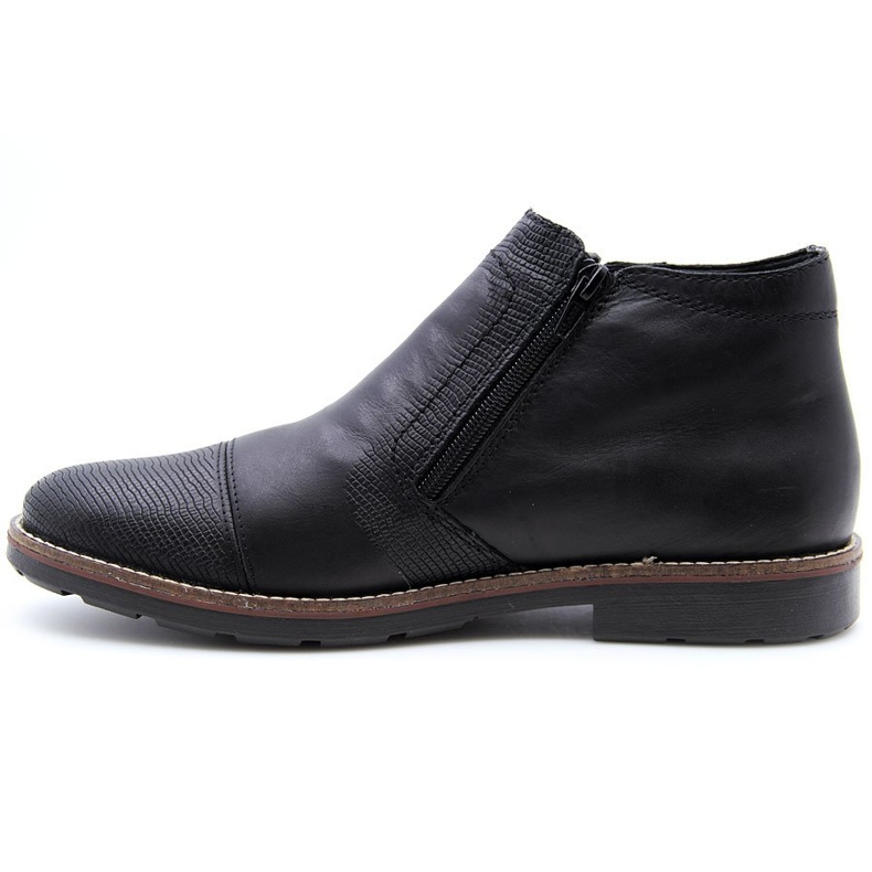 Stivali da uomo in pelle isolante Rieker 35381-00 nero 1