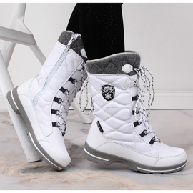 Stivali da neve da donna impermeabili invernali bianchi American Club 08/22 bianco 2