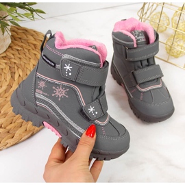 Doposci da bambina grigio American Club chiusura strappo 1