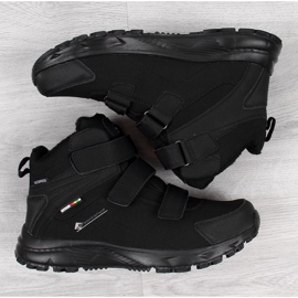 Scarpe da trekking impermeabili nere American Club con velcro nero 2