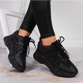 News Scarpe sportive da donna su suola spessa nera NOVITA' nero 1