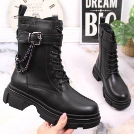 Borse da donna in pelle nera con catena, Big Star nera riscaldata KK274486 nero 1