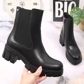 Stivali in pelle da lavoro Stivali Jodhpur isolati neri Big Star KK274492 nero 1