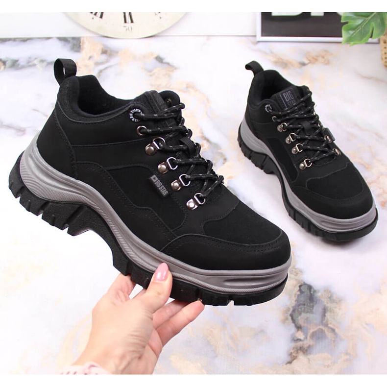 Stivali neri da donna con pile Big Star KK274364 nero 1