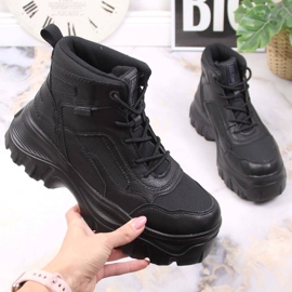 Stivali neri con plateau da donna Big Star KK274371 nero 1