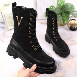 Stivali neri isolati da donna Jezzi JEZ375A nero 1