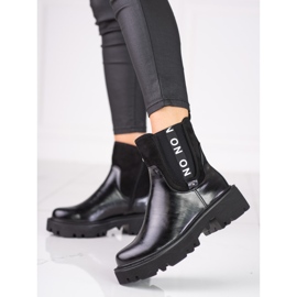 Stivali Chelsea neri da donna sulla piattaforma Shelovet nero 2