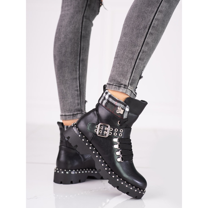 Stivali neri da donna con fibbia Shelovet nero 1