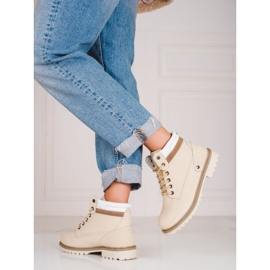 Scarponcini da trekking in pelle da donna DK beige 1