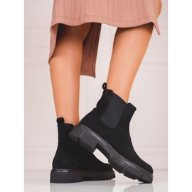 Stivaletti Chelsea da donna in camoscio nero Shelovet 1