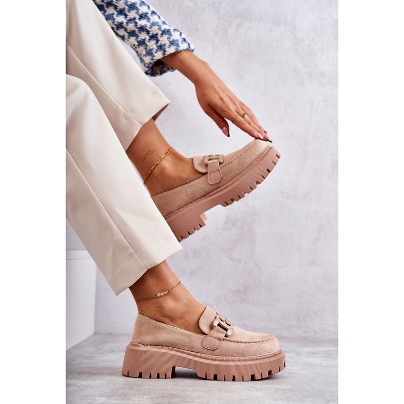 FB2 Francesina da donna con ornamento Beige Leeza H8-257 3