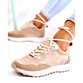 PG1 Scarpe sportive da donna in pelle scamosciata Beige Nayla 3