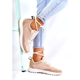 PG1 Scarpe sportive da donna in pelle scamosciata Beige Nayla 2