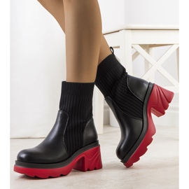 PA1 Stivali neri con suola Tomlin rossa nero 1