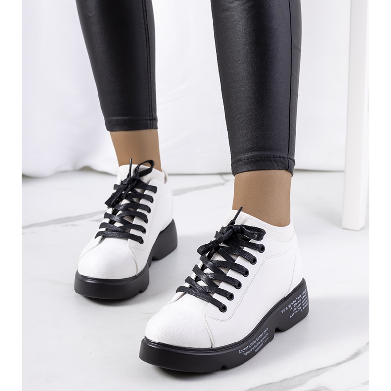 Sneakers bianche con tacco alto di Ambly bianca 1