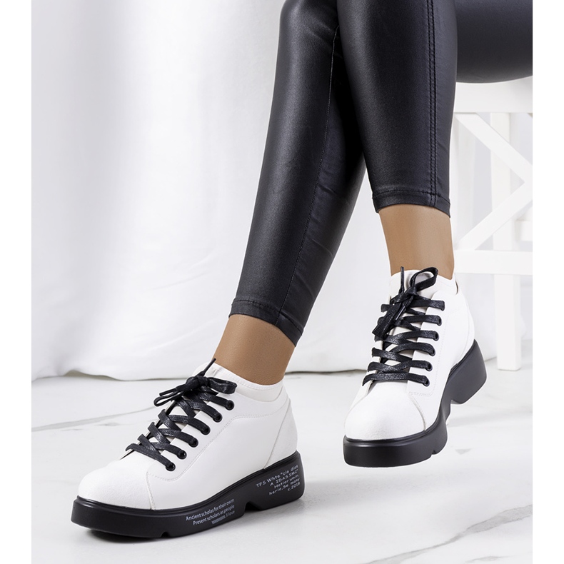 Sneakers bianche con tacco alto di Ambly bianco 2