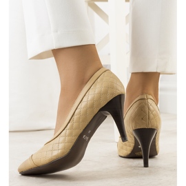 Décolleté beige su tacco Solaro 1