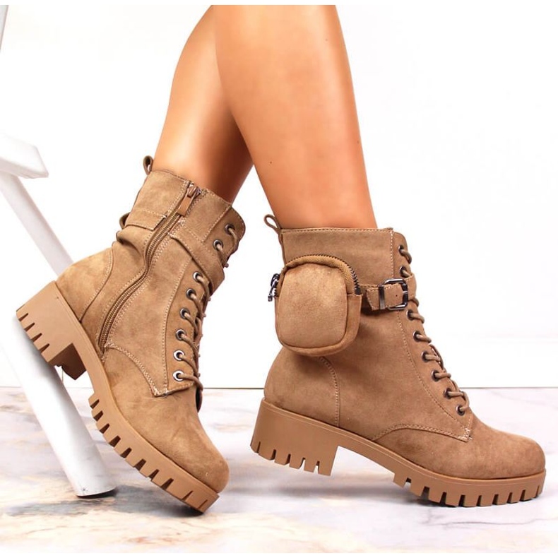Trapper con tasca Jezzi W JEZ370 in suede isolante beige 1