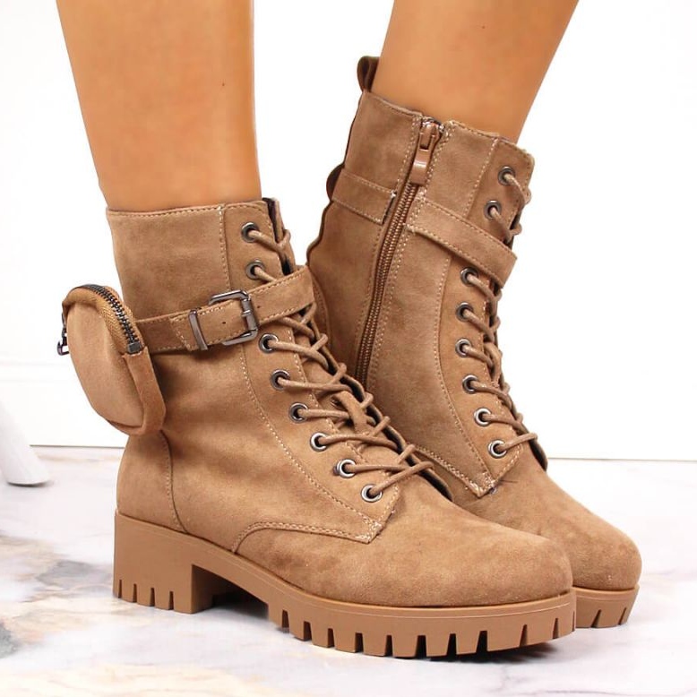 Trapper con tasca Jezzi W JEZ370 in suede isolante beige 2