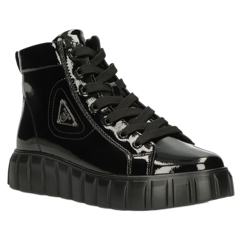 Stivaletti in vernice sulla piattaforma Filippo W PAW382 nero 1
