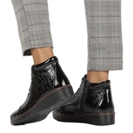 Stivali con zeppa isolati in pelle Filippo W PAW277A nero 1