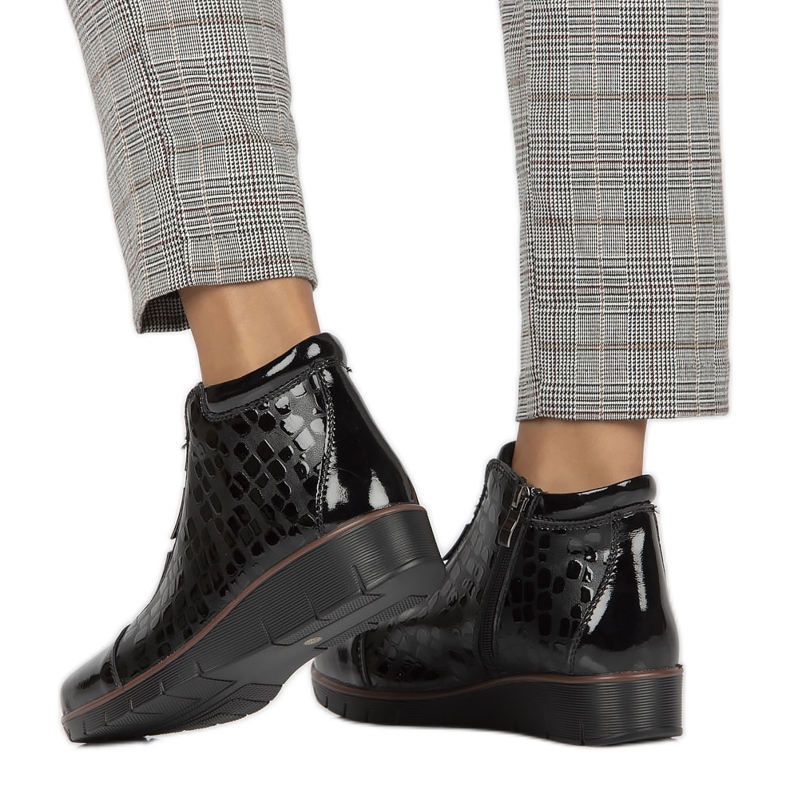 Stivali con zeppa isolati in pelle Filippo W PAW277A nero 1