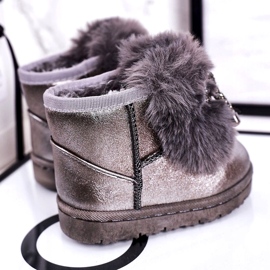 Doposci da Bambino Con Pelliccia Grigio Scuro Aurora 20228-1B/2B 1