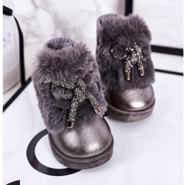 Doposci da Bambino Con Pelliccia Grigio Scuro Aurora 20228-1B/2B 2