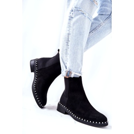 PG1 Stivaletti in camoscio Stivaletti Chelsea con perle nere Jilanna 8335 BLK nero 2