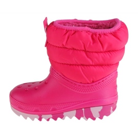 Scarpe Crocs Classic Neo Puff Boot Bambino 207683-6X0 rosa 1