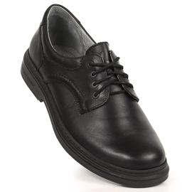 Comode scarpe stringate in pelle nera da uomo Helios nero 1