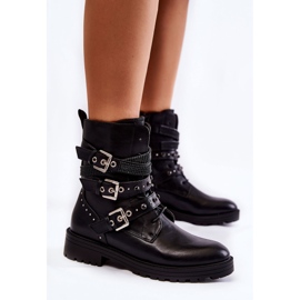 PG1 Stivali caldi da donna con strisce Plain Black Lambert nero 2