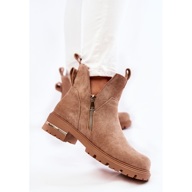 PG1 Stivali in camoscio con intagli Beige Klarissa 2