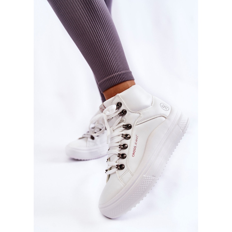 Sneakers alte da donna Cross Jeans KK2R4028C Bianche bianco 1
