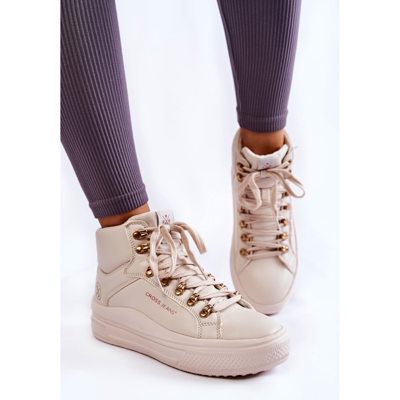 Sneakers alte da donna Cross Jeans KK2R4027C Beige 1