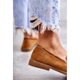 FB2 Mocassini da donna in camoscio con catena Camel Nolie marrone 4