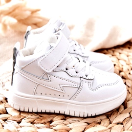 Scarpe sportive alte per bambini bianche bianca 2