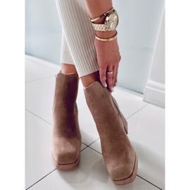 BM Stivali Ciara Khaki con tacco largo beige 1