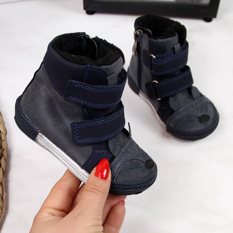 Scarpe da bambino con velcro blu navy Kornecki 6583 1