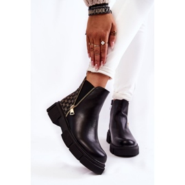 PG1 Stivali In Pelle Da Donna Con Cerniera Decorativa Neri Lorra nero 1